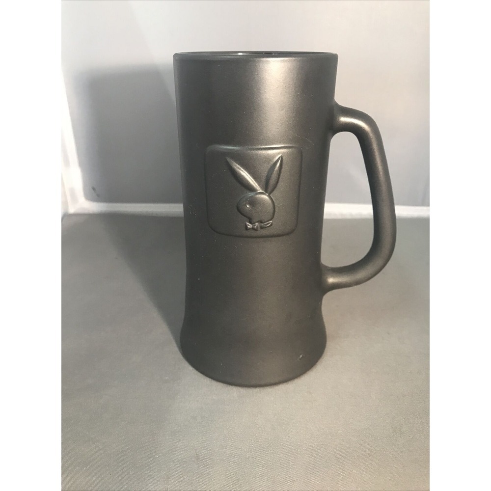 Playboy Bunny Logo‎ Tall Mug Beer Stein Charcoal Gray RARE Cup